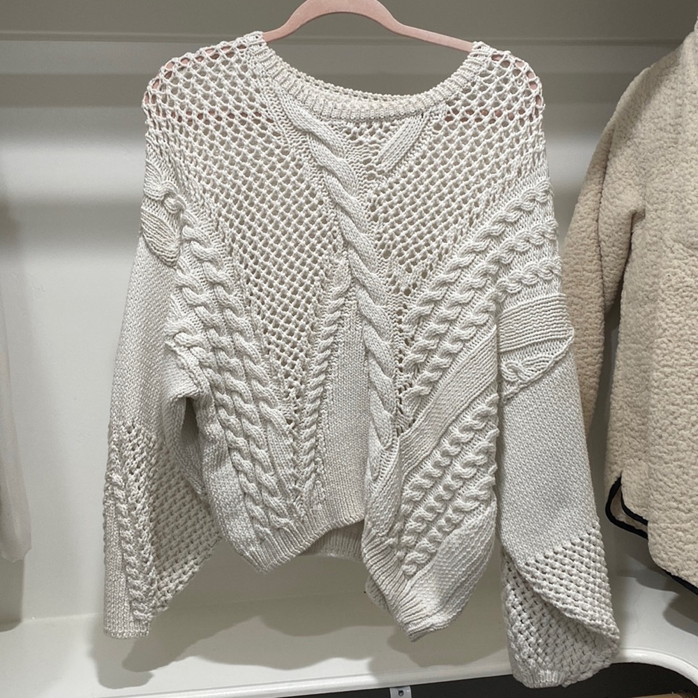 Mango White Knit Sweater